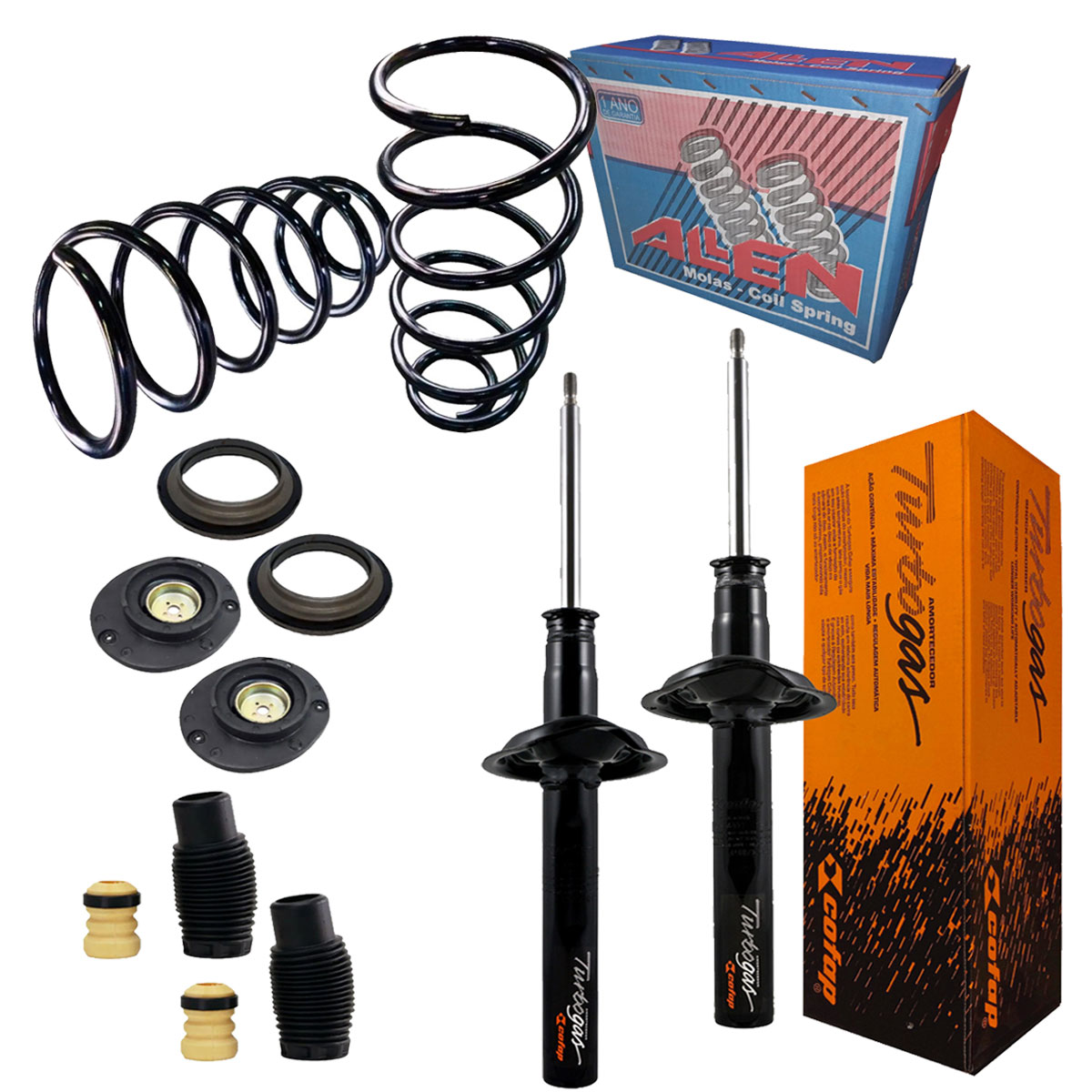 Par Amortecedores Dianteiros + Molas + Kit 207 Sedan 1.6 16v