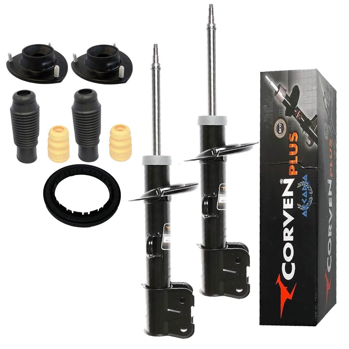 Par Amortecedores Dianteiros + Kit Santa Fé 2007 2008 2009