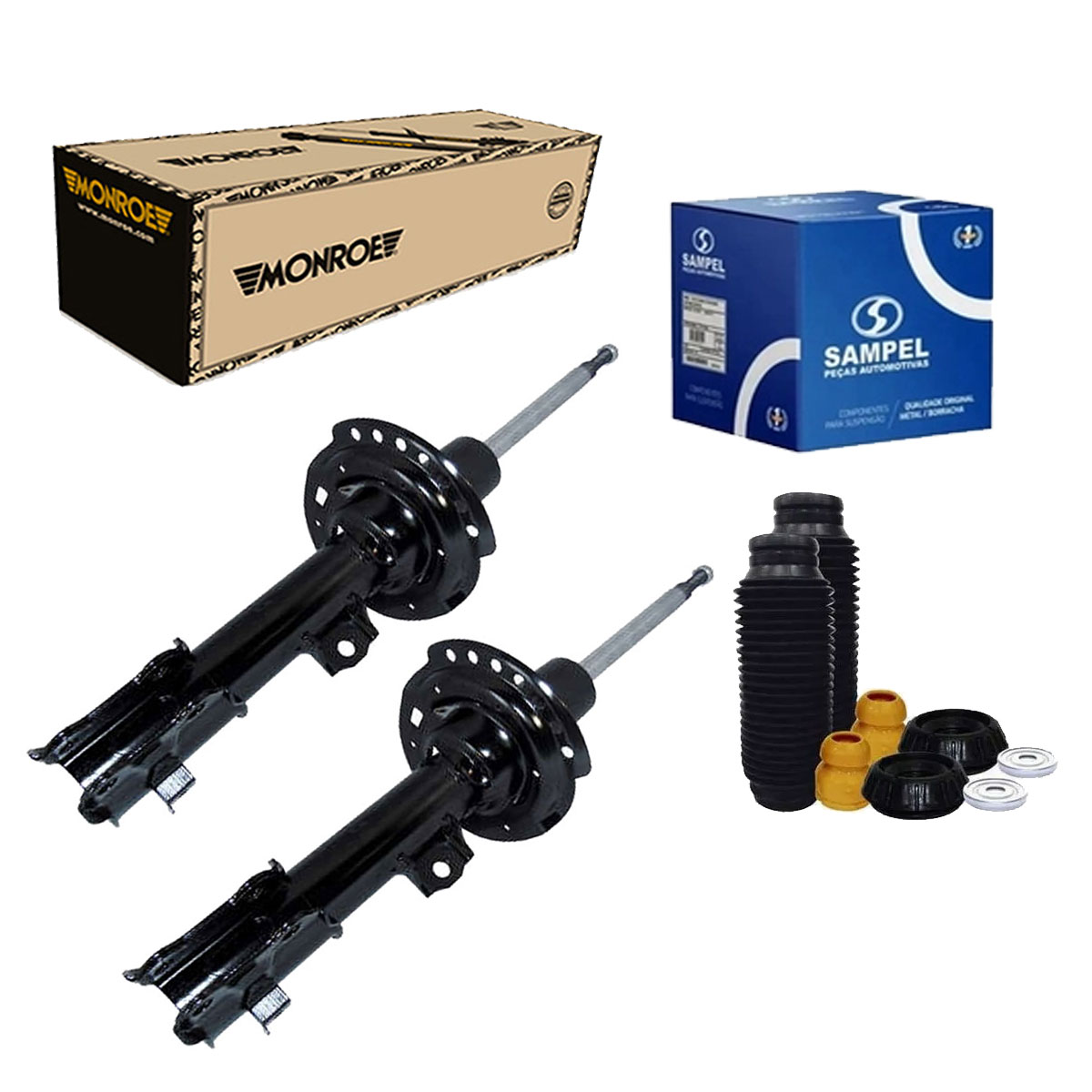 Par Amortecedores Dianteiros + Kit Sampel Hb20x 2013 A 2021