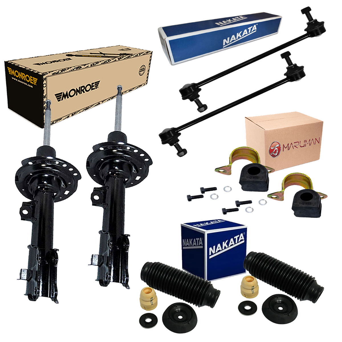 Par Amortecedores Dianteiros + Bucha + Kit + Bieletas Hb20x