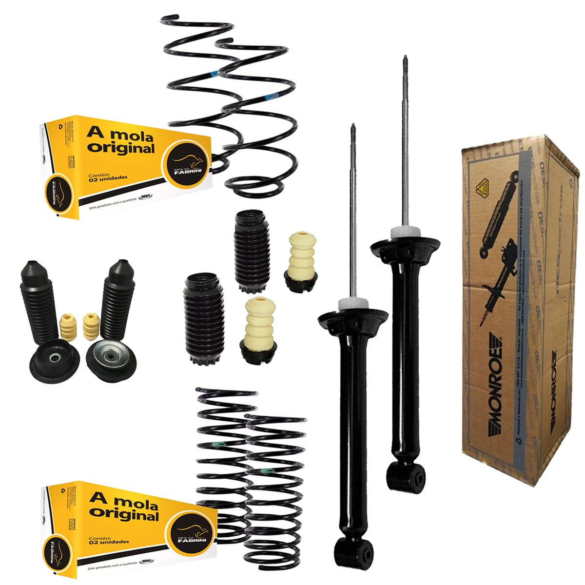 4 Amortecedores + 4 Molas + Kit Gol Bola G3 G4 1999 até 2007