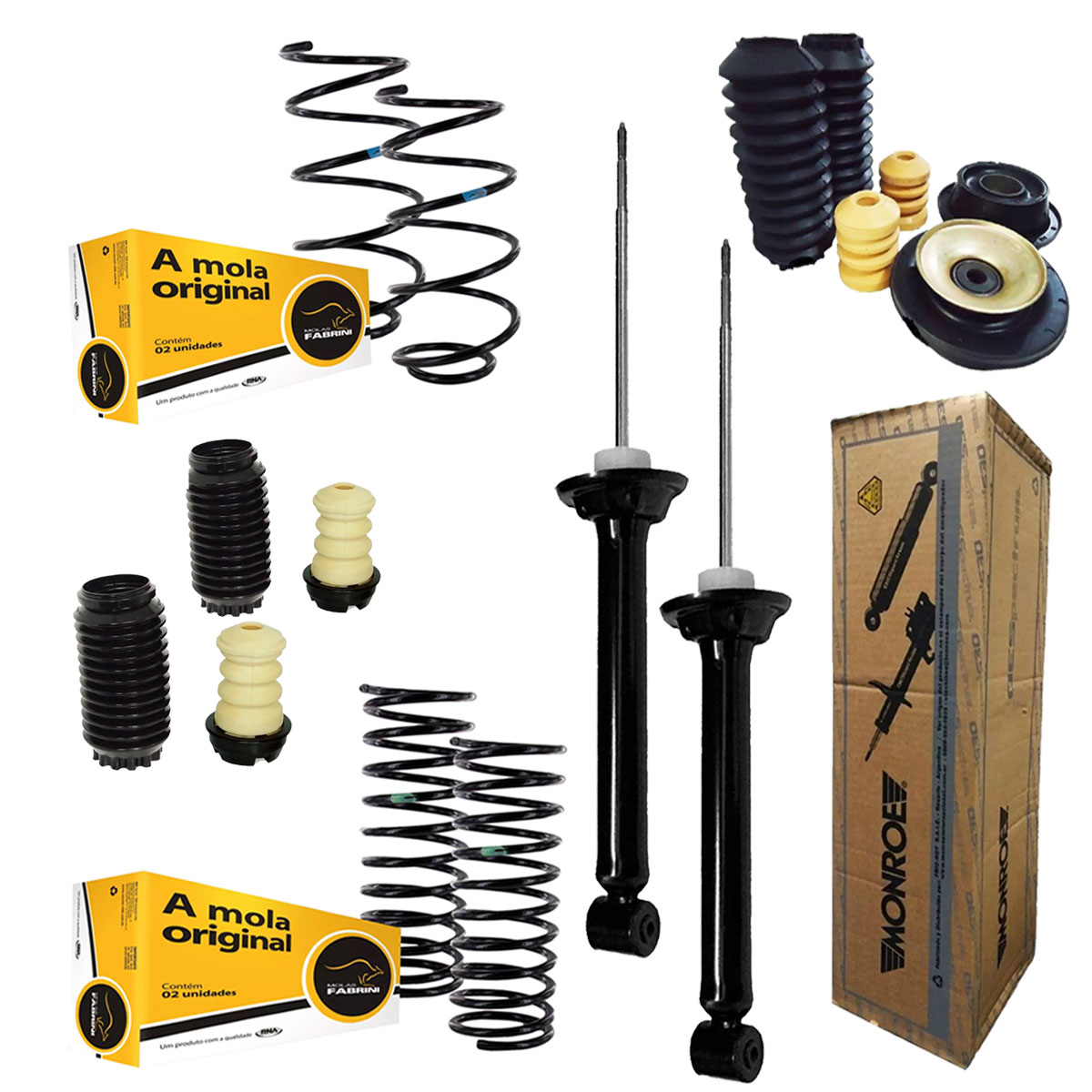 4 Amortecedores + 4 Molas + Kit Gol Bola G2 1998 1999 2000