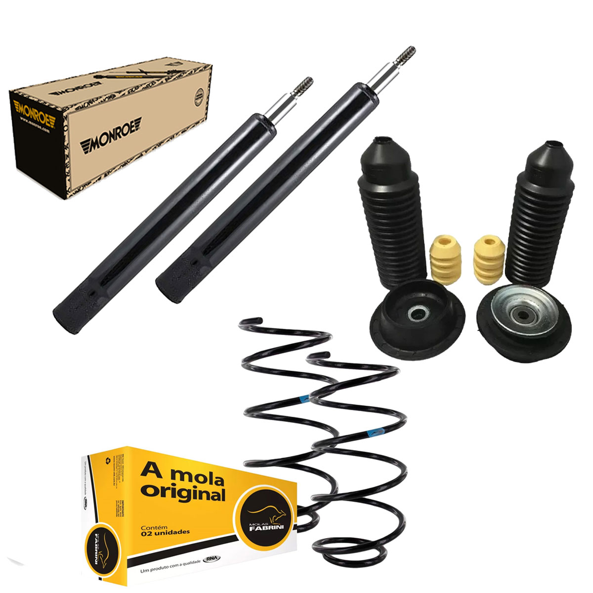 Par Amortecedor Dianteiro + Kit + Mola Gol G3 G4 1999 A 2007