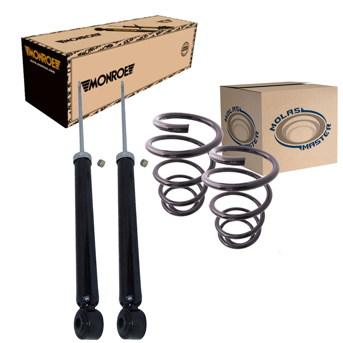 Par Amortecedores Traseiros + Molas Gnv Logan 2014 Até 2023