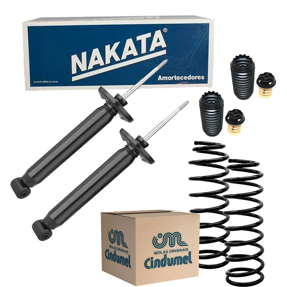 Par Amortecedor Traseiro + Mola + Kit Saveiro 1998 Até 2002