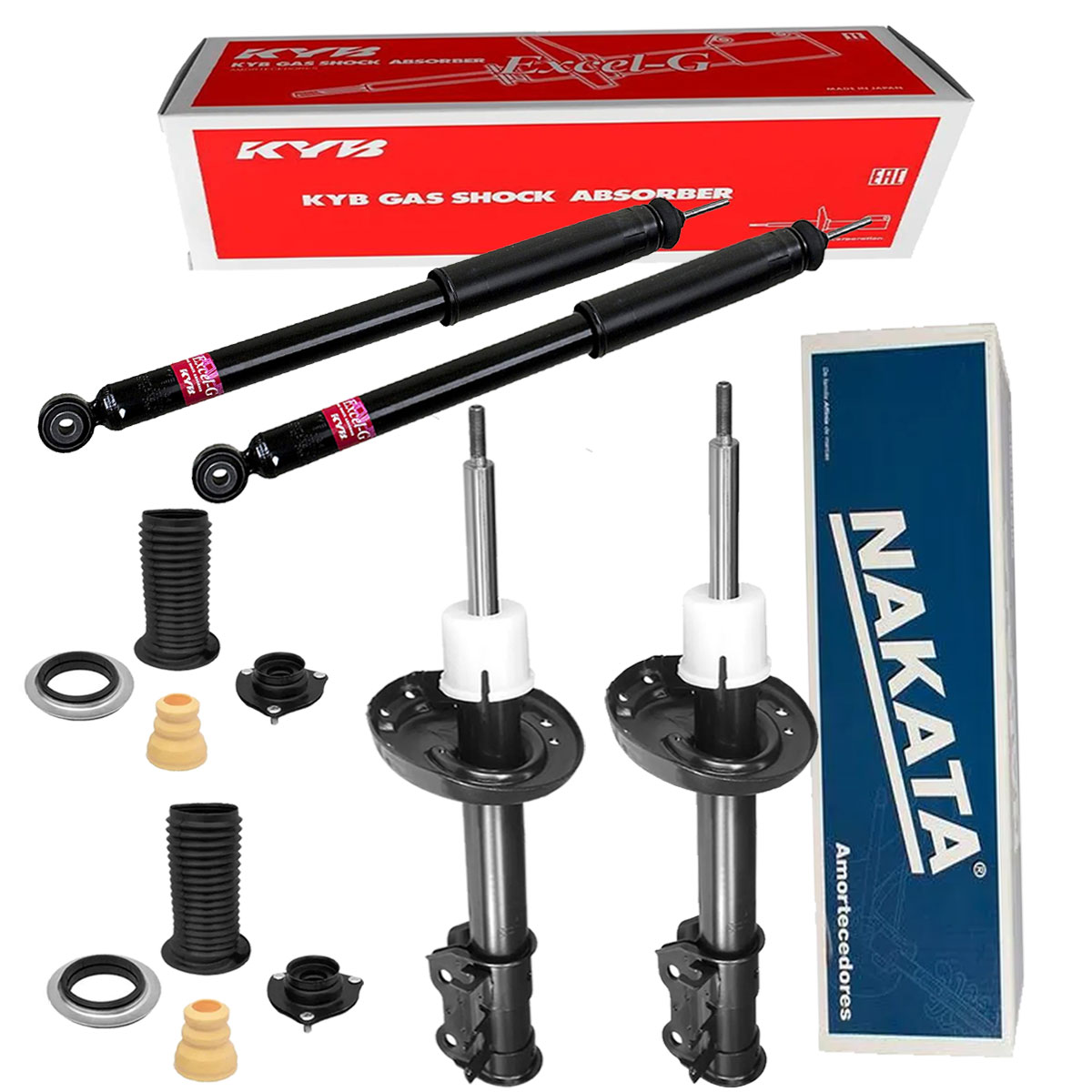 Par Amortecedor Dianteiro Traseiro + Kit Civic 2007 Até 2011