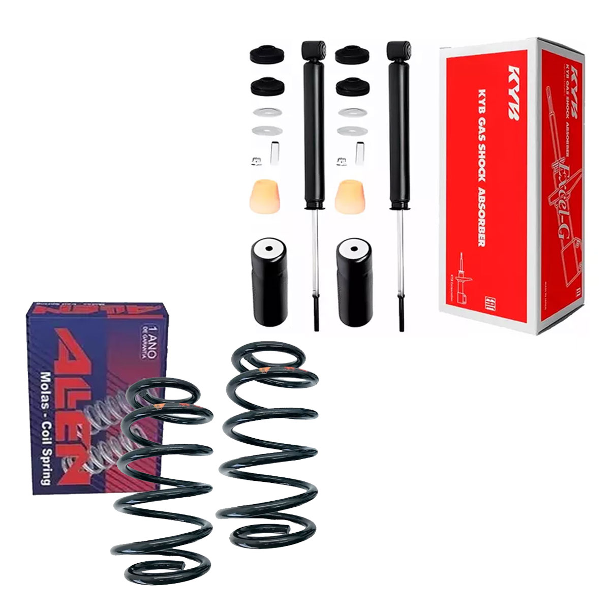 Par Amortecedores Traseiros Kayaba + Mola Fit 2003 Até 2008