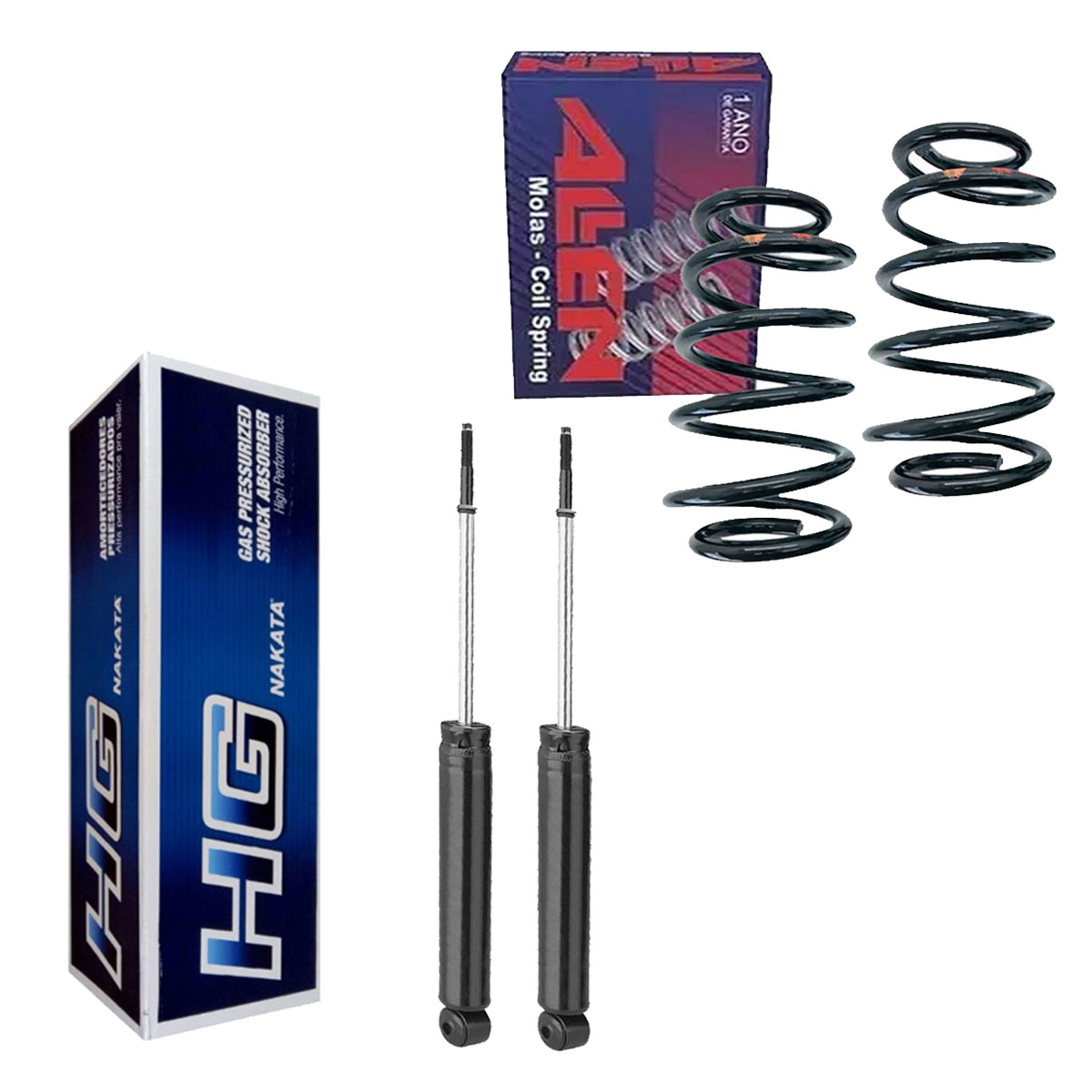 Par Amortecedores Traseiros Nakata + Mola Fit 2003 Até 2008