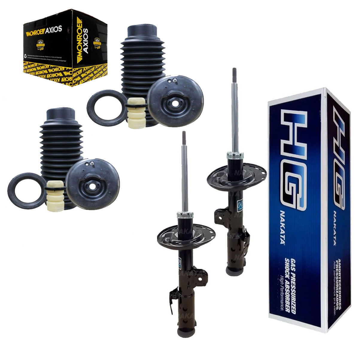 Par Amortecedores Dianteiros + Kit Peugeot 208 Cambio Manual