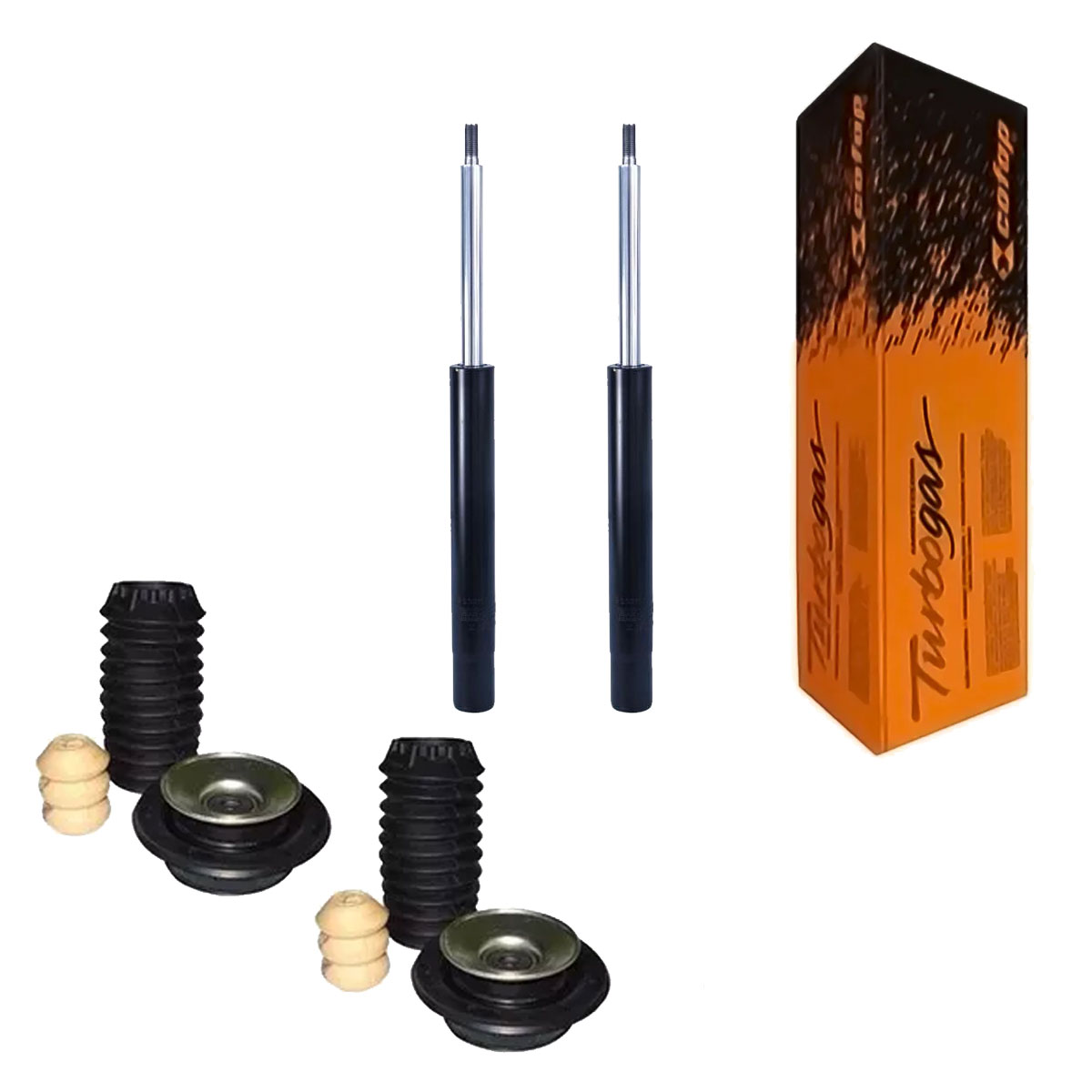 Par Amortecedores Dianteiros + Kit Axios Santana 1995 A 2006