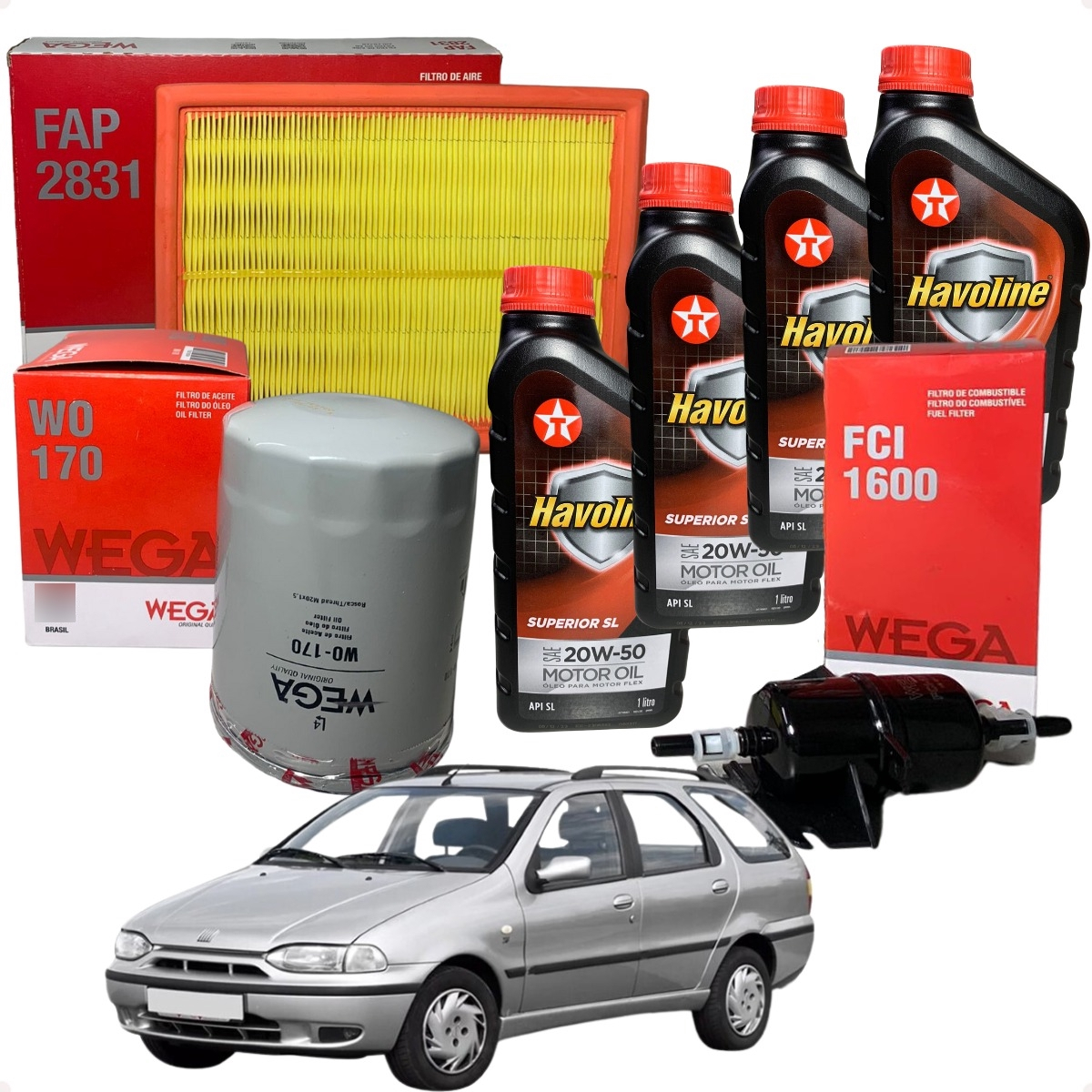 Kit Filtro Ar Óleo Combustível 4 Óleo Palio 96 97 98 99 00