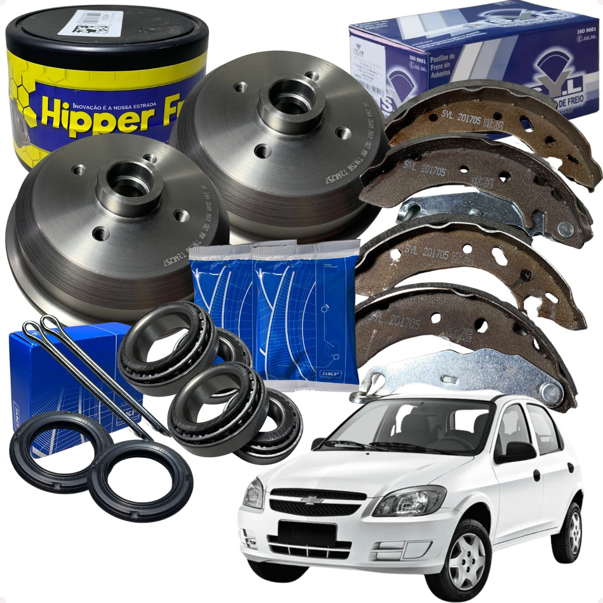 Par Tambor Sapata Lona Rolamento Roda Prisma Antigo Celta