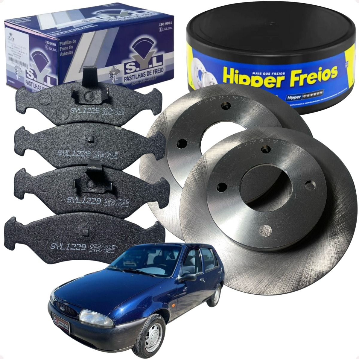 2 Discos Freio + Pastilhas Fiesta Endura 96 97 98 99 - Imagem 11