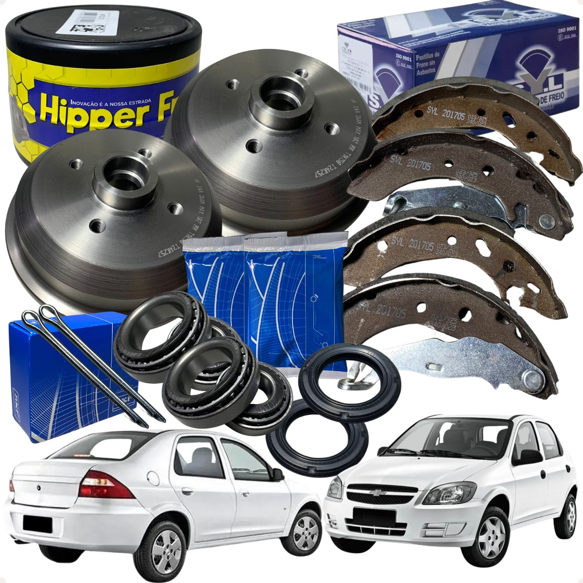 Par Tambor Sapata Lona Rolamento Roda Prisma Antigo Celta - Imagem 31