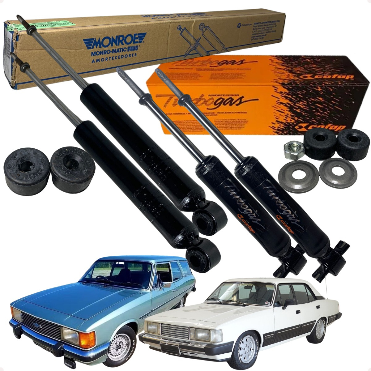 Par Amortecedor Dianteiro Traseiro Turbogas Opala Caravan