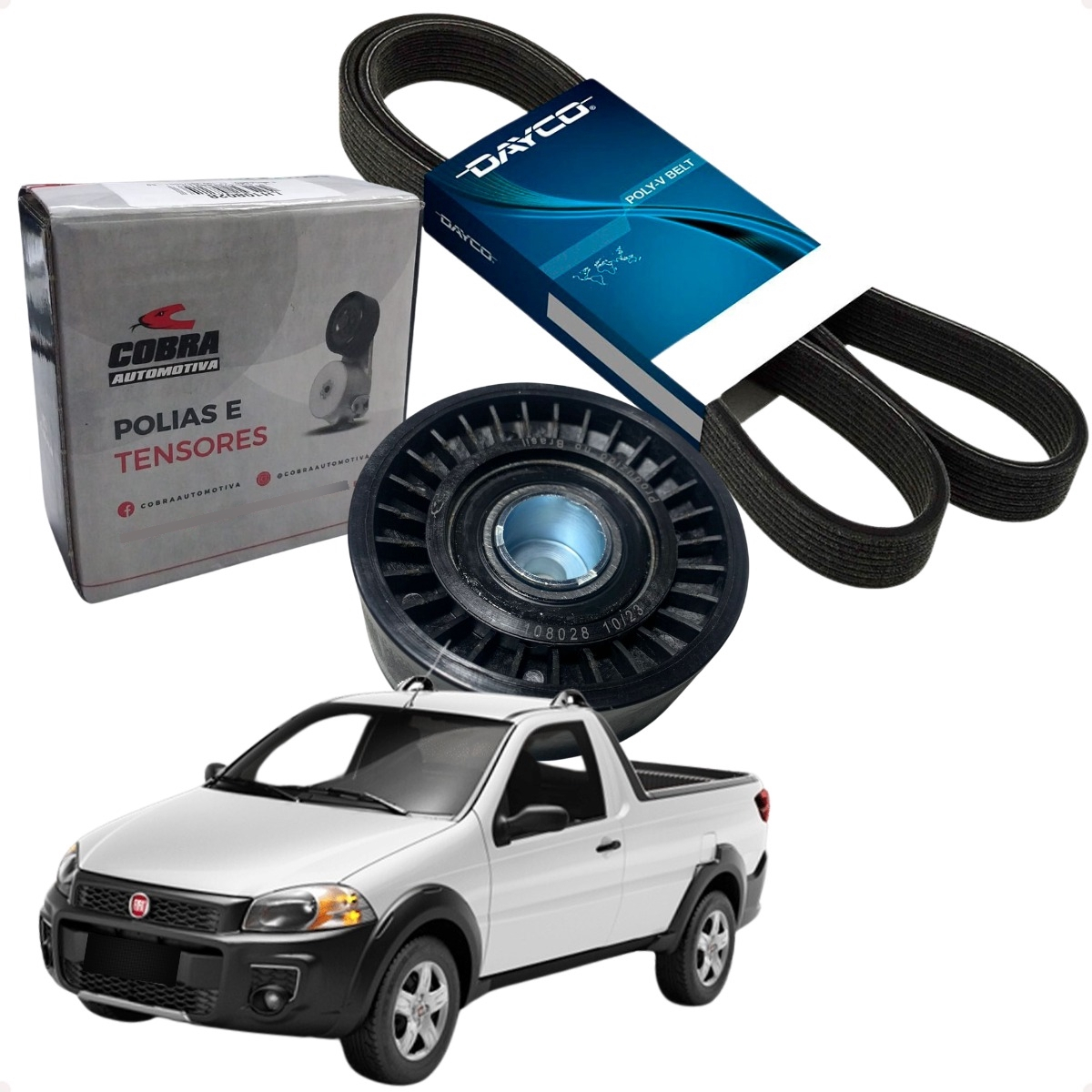 Correia Do Alternador + Rolamento Palio 1.0 98 99 00 S/ Ar - Imagem 2