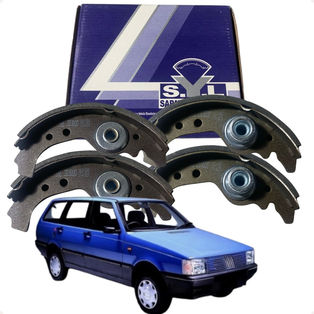 Jogo 4 Sapata Freio C/ Lona Uno 1984 Ate 2009 Fiorino Ate 93 - Imagem 11