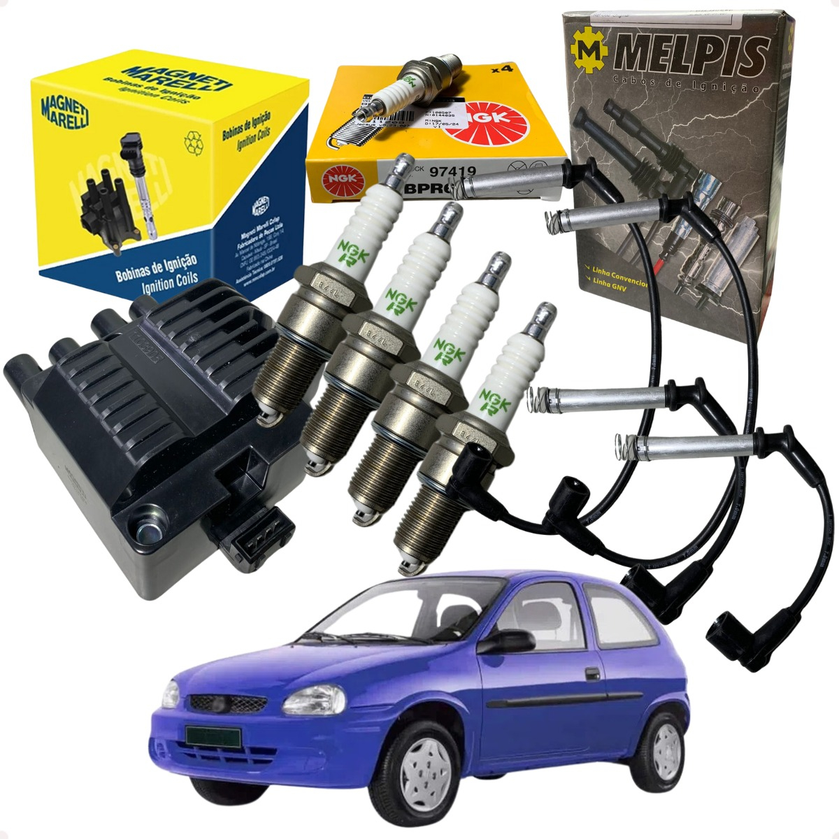 Kit Bobina Vela Cabo De Vela Corsa 1.0 1.6 Mpfi 8v 96 97 98