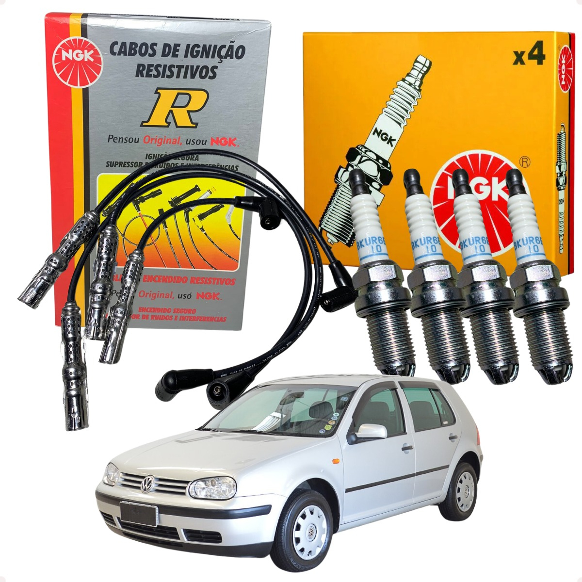 Kit Vela + Cabo Ngk Golf 1.6 Sr 1999 2000 2001 2002 2003 - Imagem 20