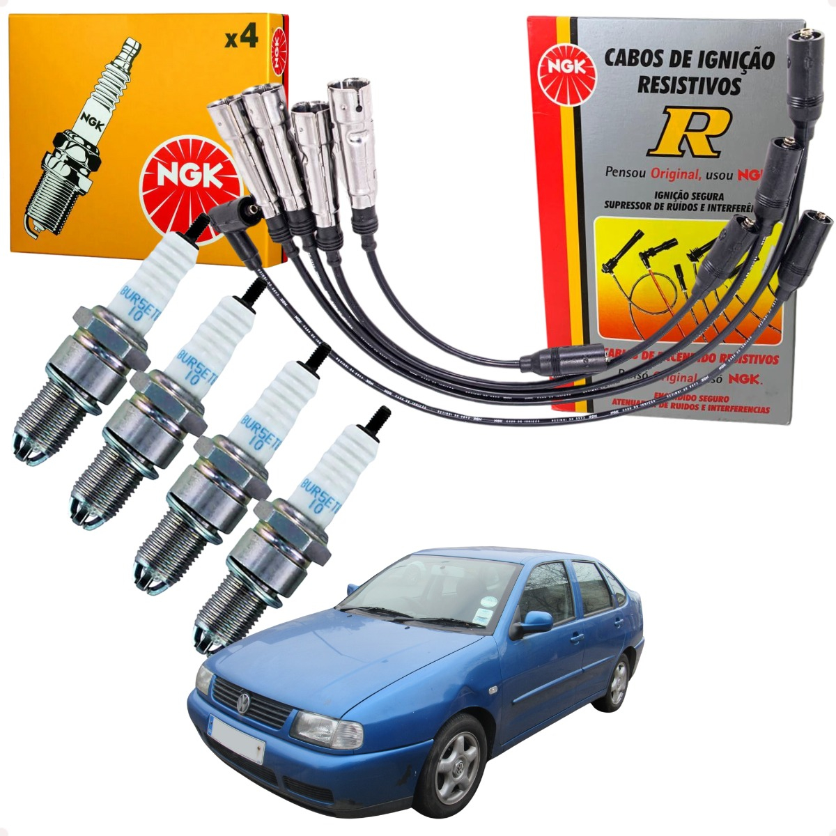Kit Vela + Cabo Ngk Polo Classic 1.8 97 98 99 2000 2001 - Imagem 8