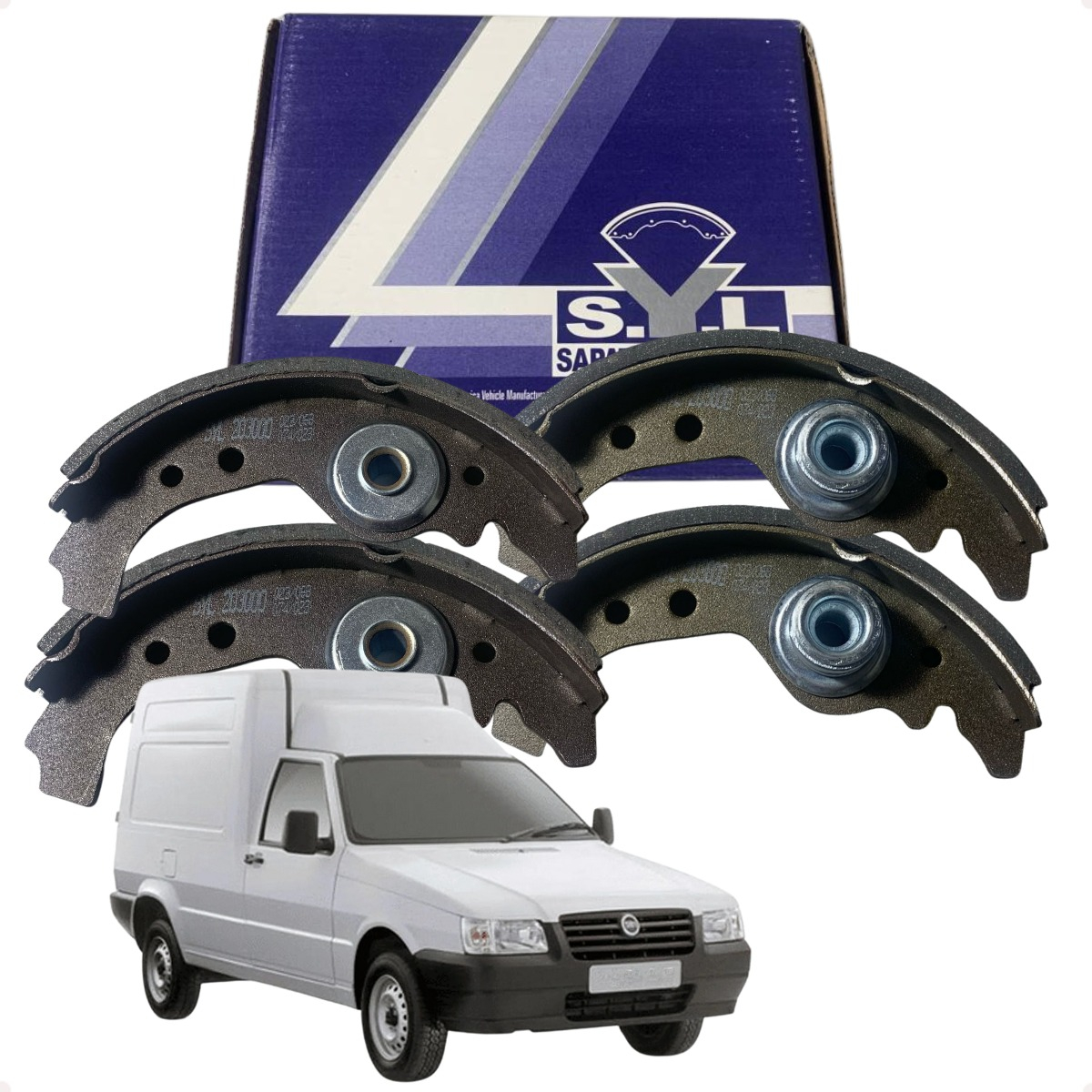 Jogo 4 Sapata Freio C/ Lona Uno 1984 Ate 2009 Fiorino Ate 93 - Imagem 68