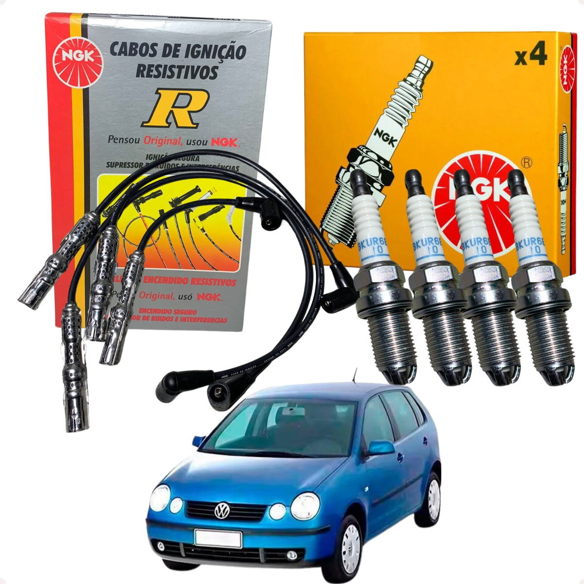 Kit Vela + Cabo Ngk Golf 1.6 Sr 1999 2000 2001 2002 2003 - Imagem 22