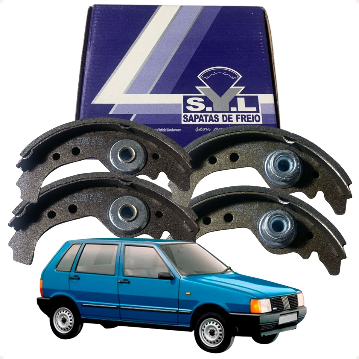 Jogo 4 Sapata Freio C/ Lona Uno 1984 Ate 2009 Fiorino Ate 93 - Imagem 51