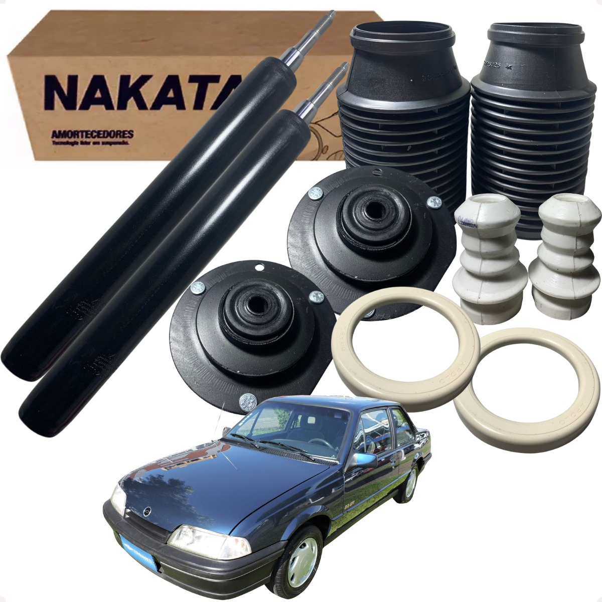 Par Amortecedor Dianteiro Nakata + Kit Monza 1991 Até 1996