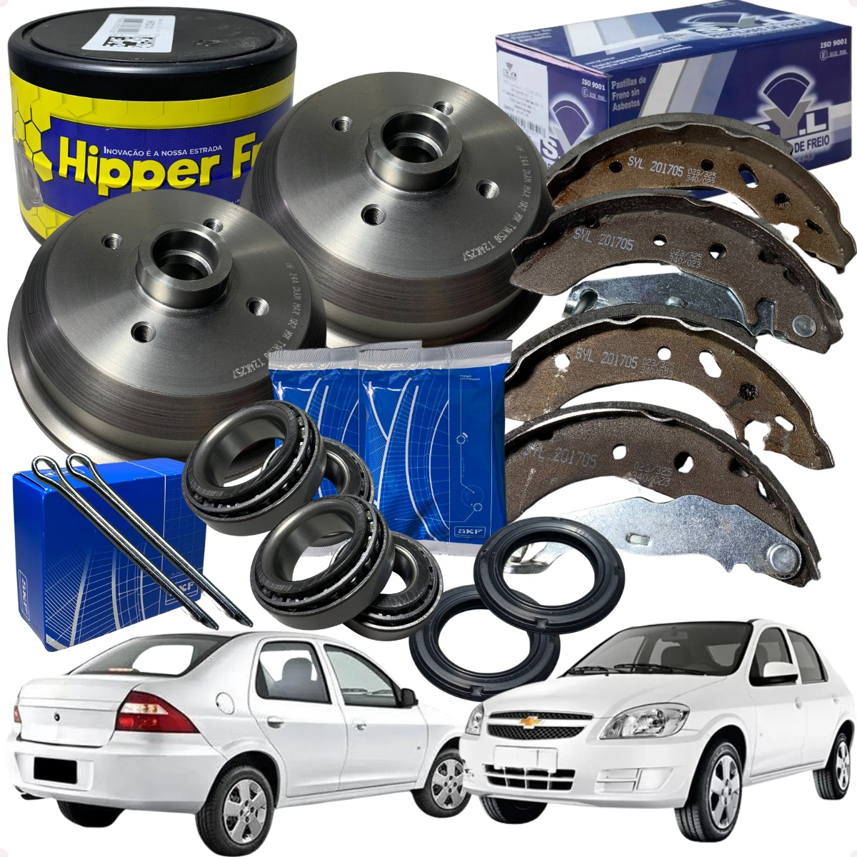 Par Tambor Sapata Lona Rolamento Roda Prisma Antigo Celta - Imagem 21