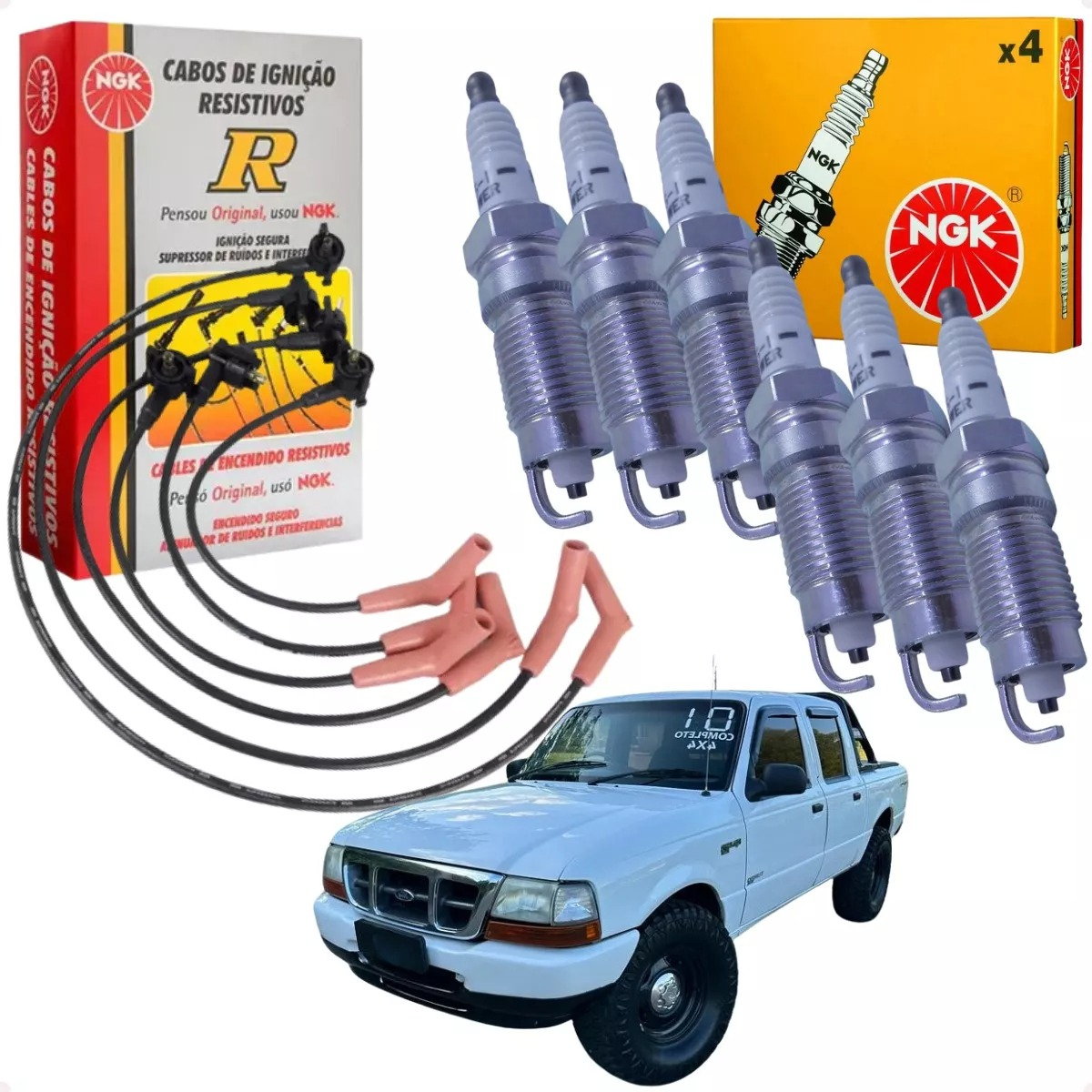 Kit Vela + Cabo Ngk Ranger 4.0 V6 1997 1998 1999 2000 2001 - Imagem 8