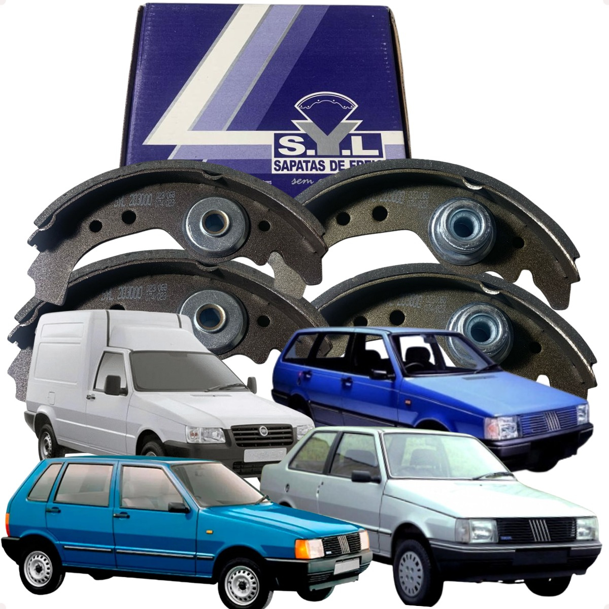 Jogo 4 Sapata Freio C/ Lona Uno 1984 Ate 2009 Fiorino Ate 93 - Imagem 20