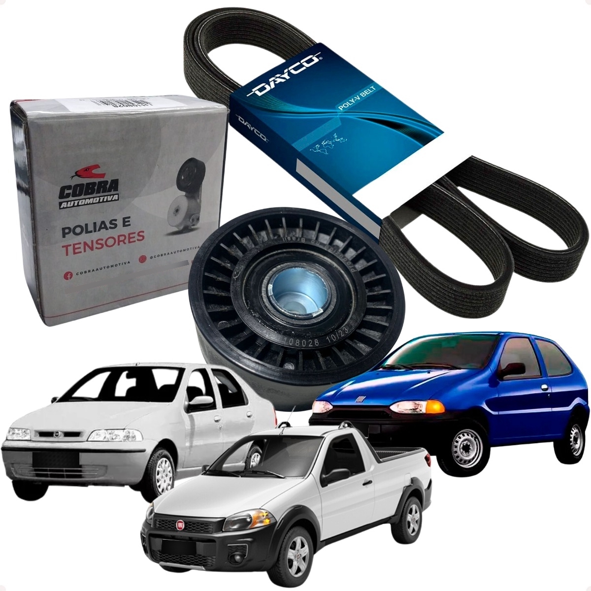 Correia Do Alternador + Rolamento Palio 1.0 98 99 00 S/ Ar - Imagem 24