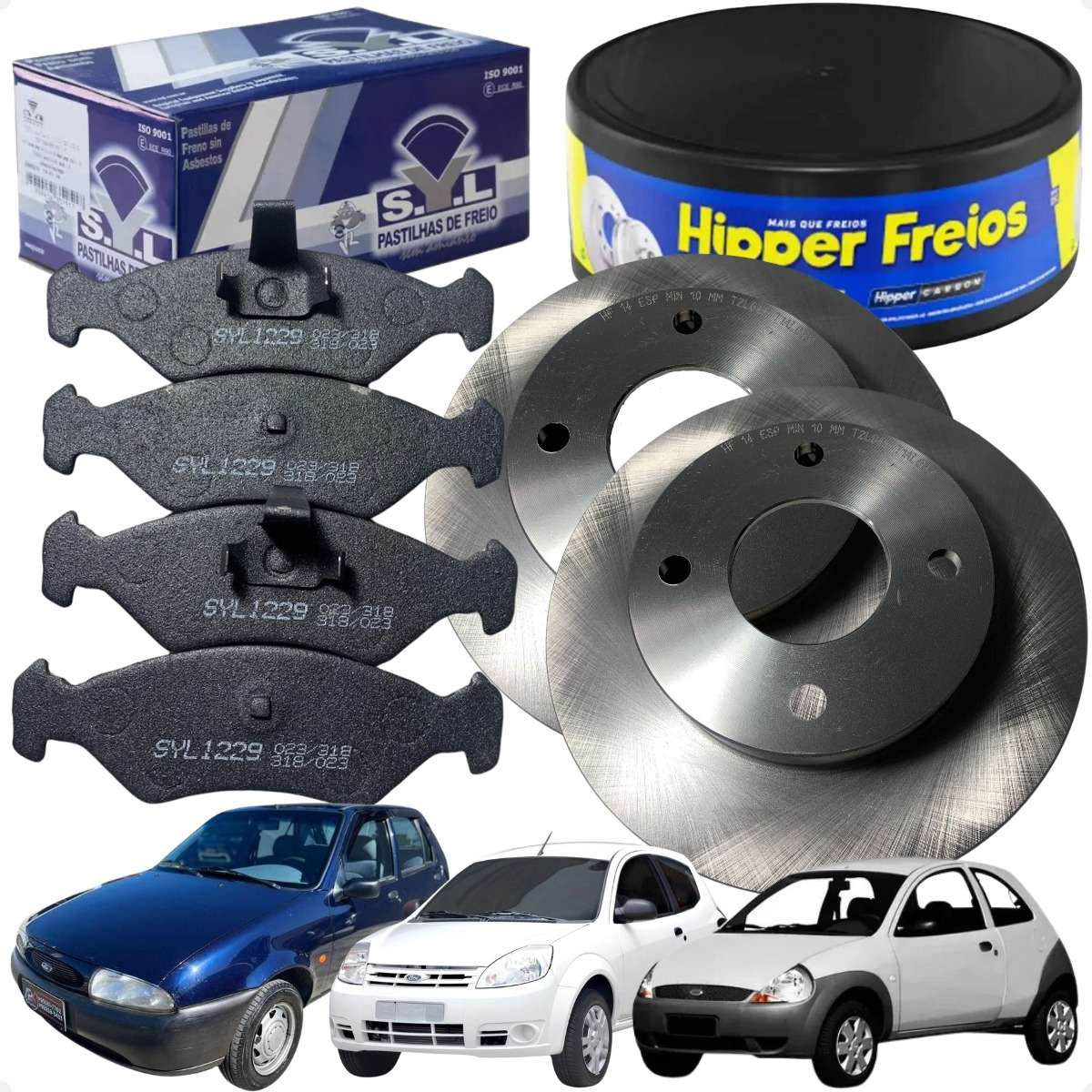 2 Discos Freio + Pastilhas Fiesta Endura 96 97 98 99