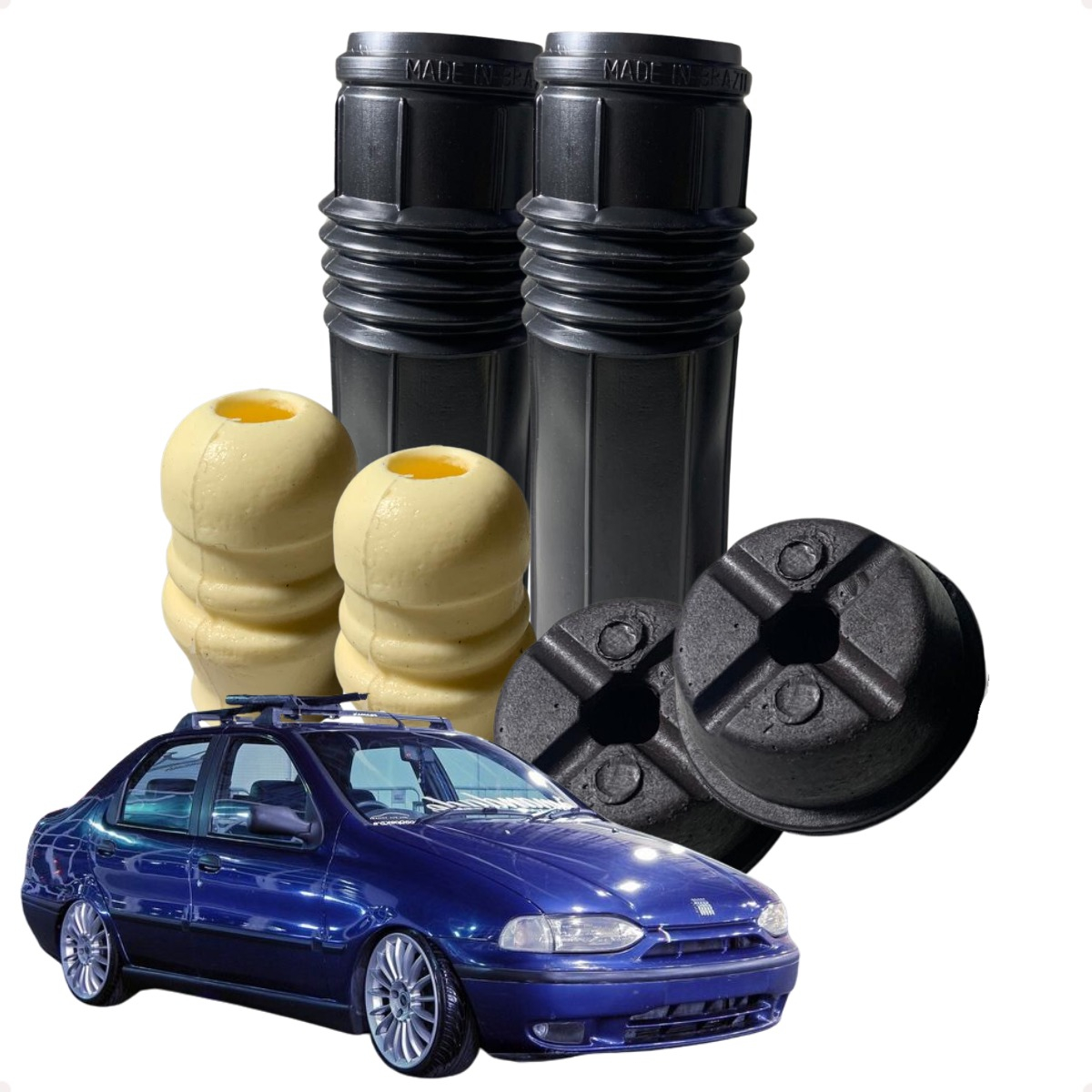 Par Batente Coifa Dos Amortecedores Traseiros Palio Siena