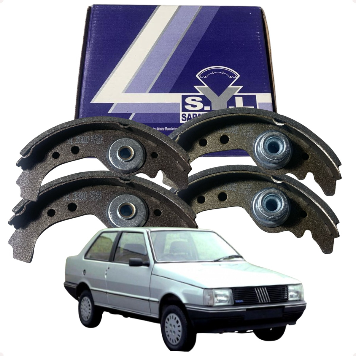 Jogo 4 Sapata Freio C/ Lona Uno 1984 Ate 2009 Fiorino Ate 93 - Imagem 49