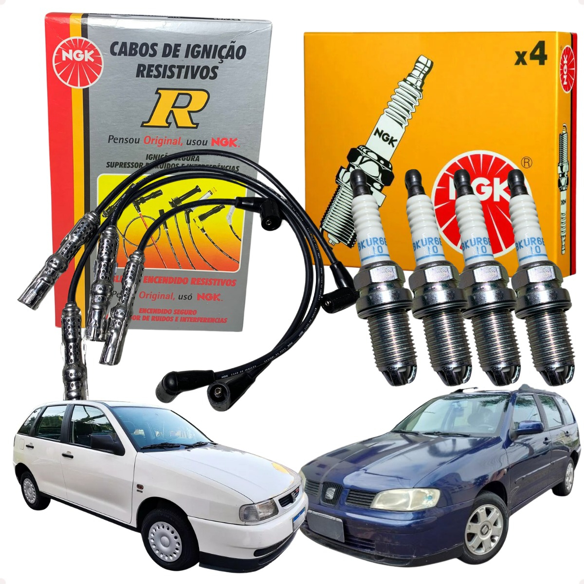 Kit Vela + Cabo Ngk Golf 1.6 Sr 1999 2000 2001 2002 2003 - Imagem 35