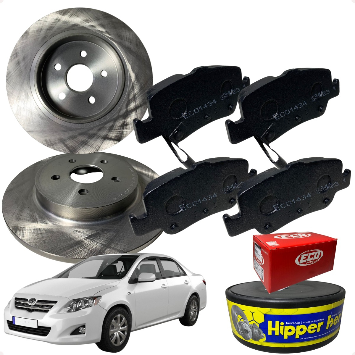 Kit Disco Pastilha Traseira Corolla 2009 2010 2011 2012 2013