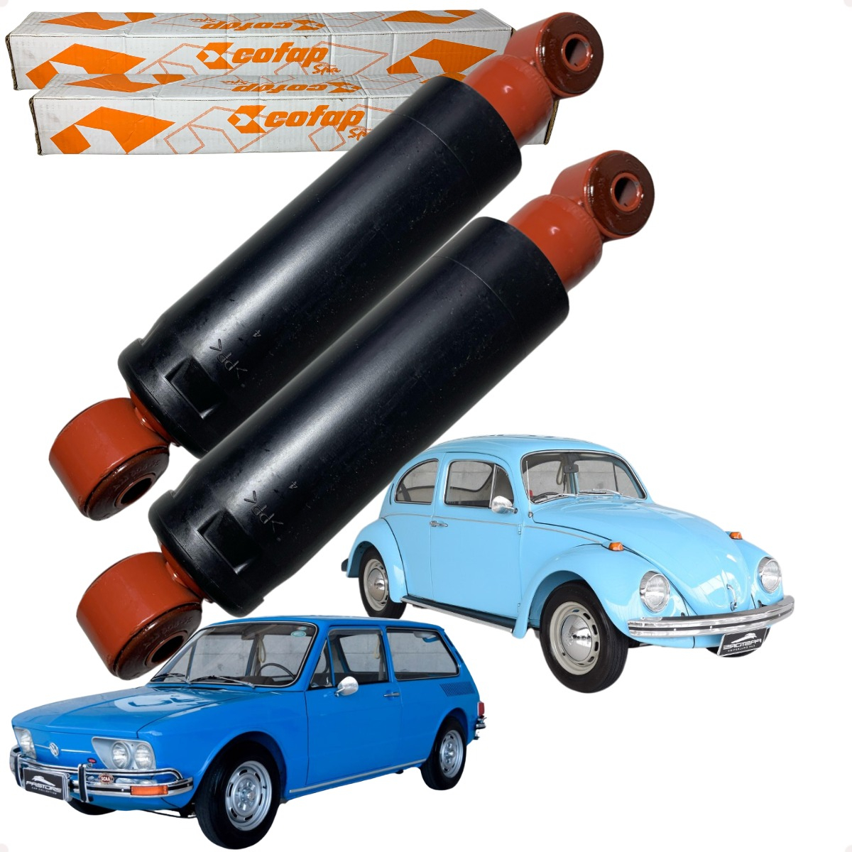 2 Amortecedores Traseiros Fusca Brasilia Todos Os Anos
