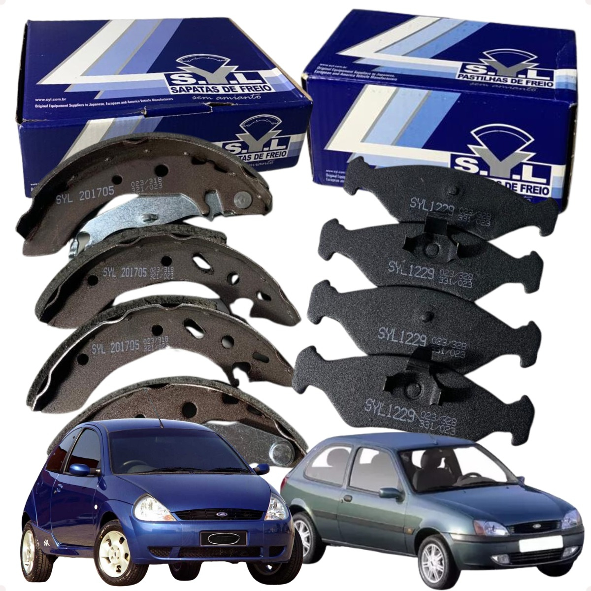 4 Pastilha Freio + 4 Sapata Lona Fiesta 96 97 98 99 Endura - Imagem 3