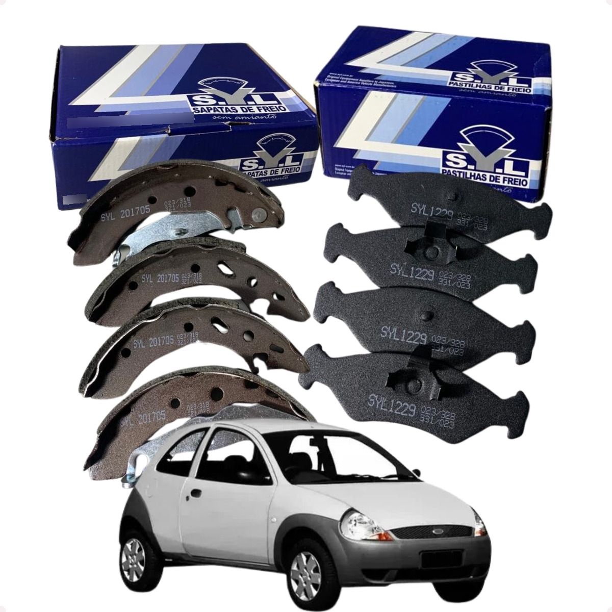 4 Pastilha Freio + 4 Sapata Lona Fiesta 96 97 98 99 Endura - Imagem 2